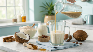 Blend-the-Ingredients-for-coffee-creamer-coconut